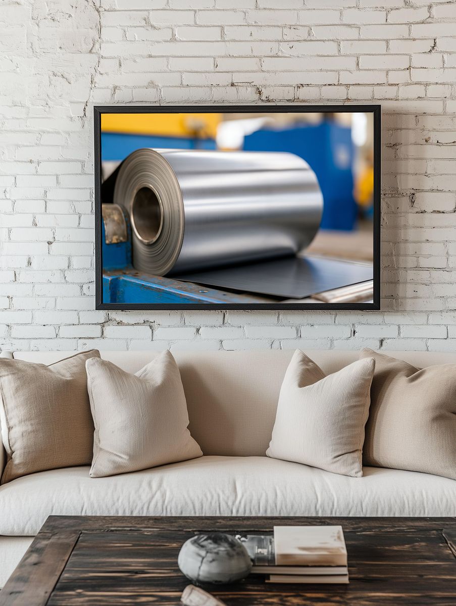 Industrial Steel Coil Photography Poster. — room view 1