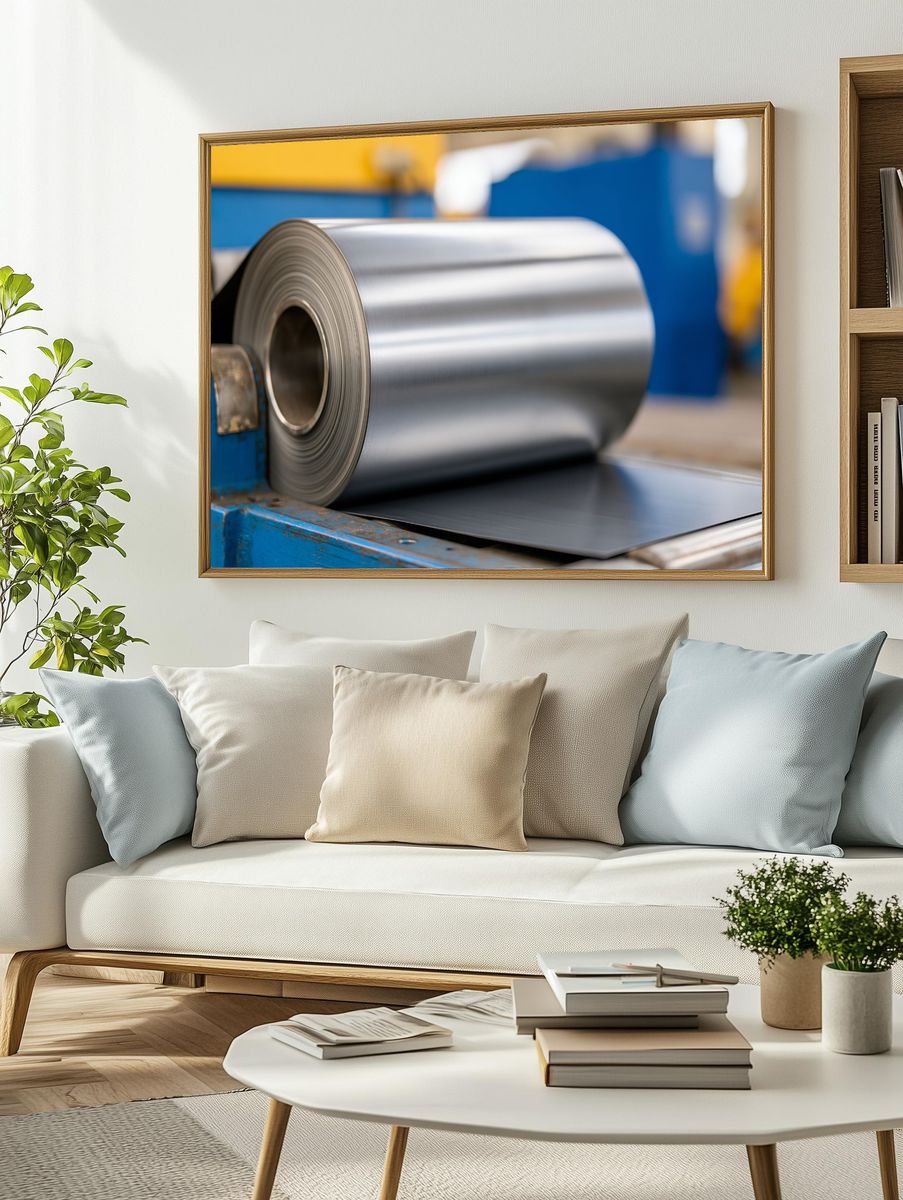 Industrial Steel Coil Photography Poster. — room view 2