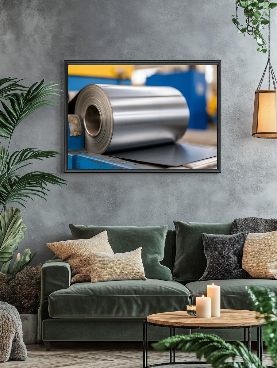Industrial Steel Coil Photography Poster. — room view 4
