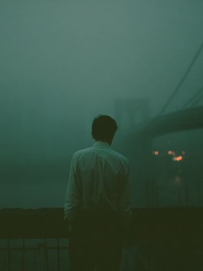 Misty Bridge Silhouette Photography Poster. poster print