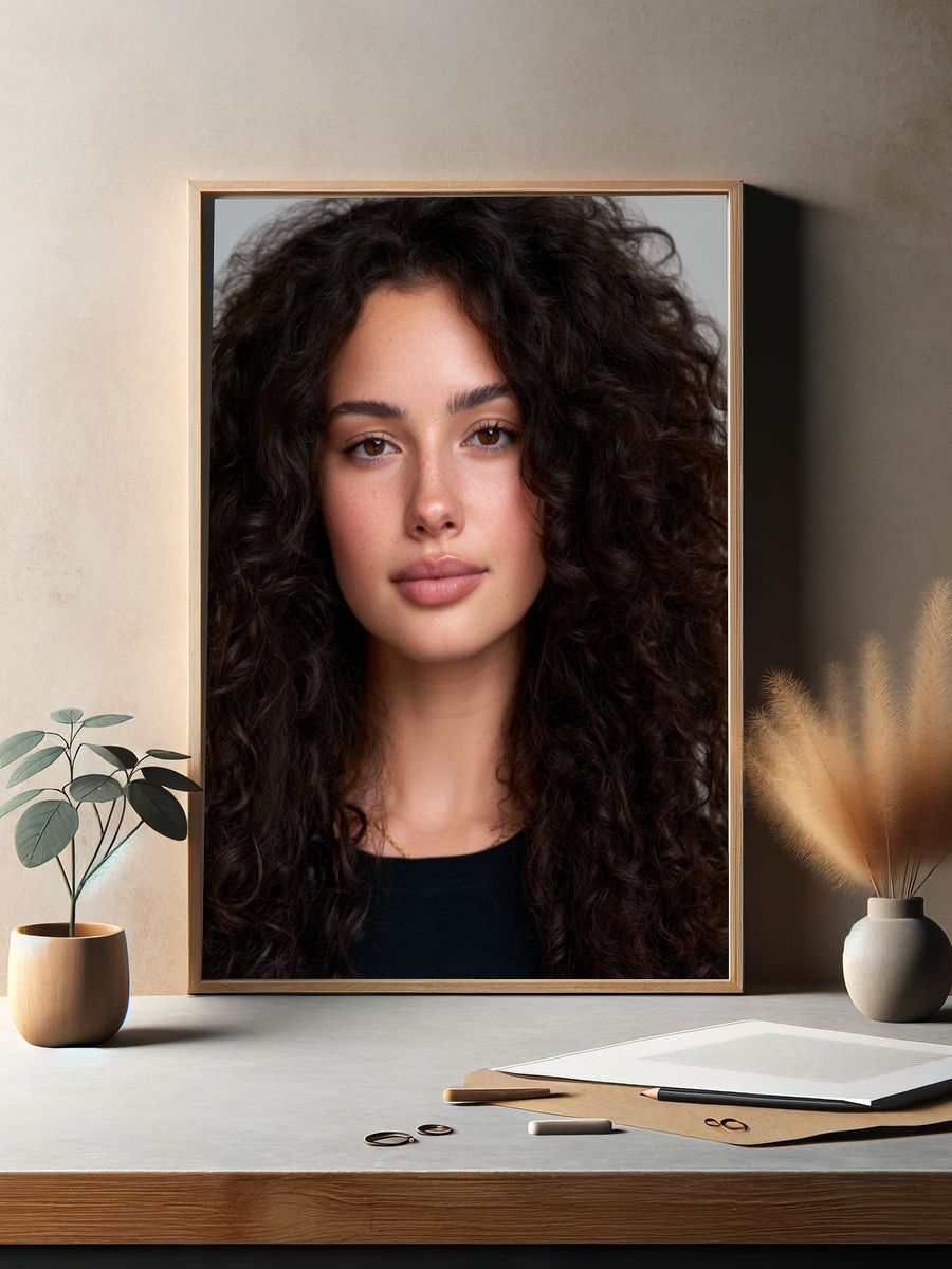 Curly Hair Portrait Photography Poster. — room view 2