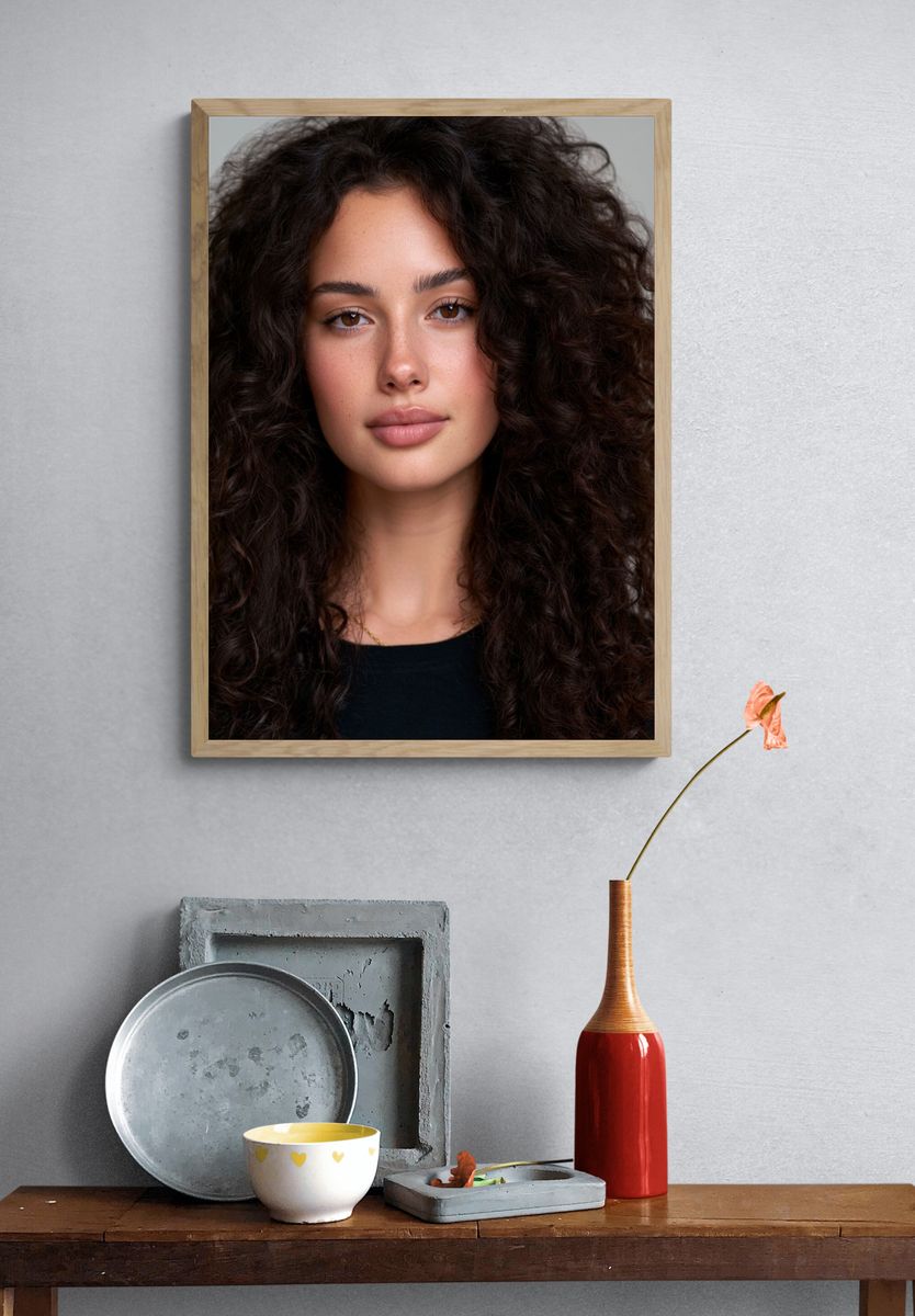 Curly Hair Portrait Photography Poster. — room view 3