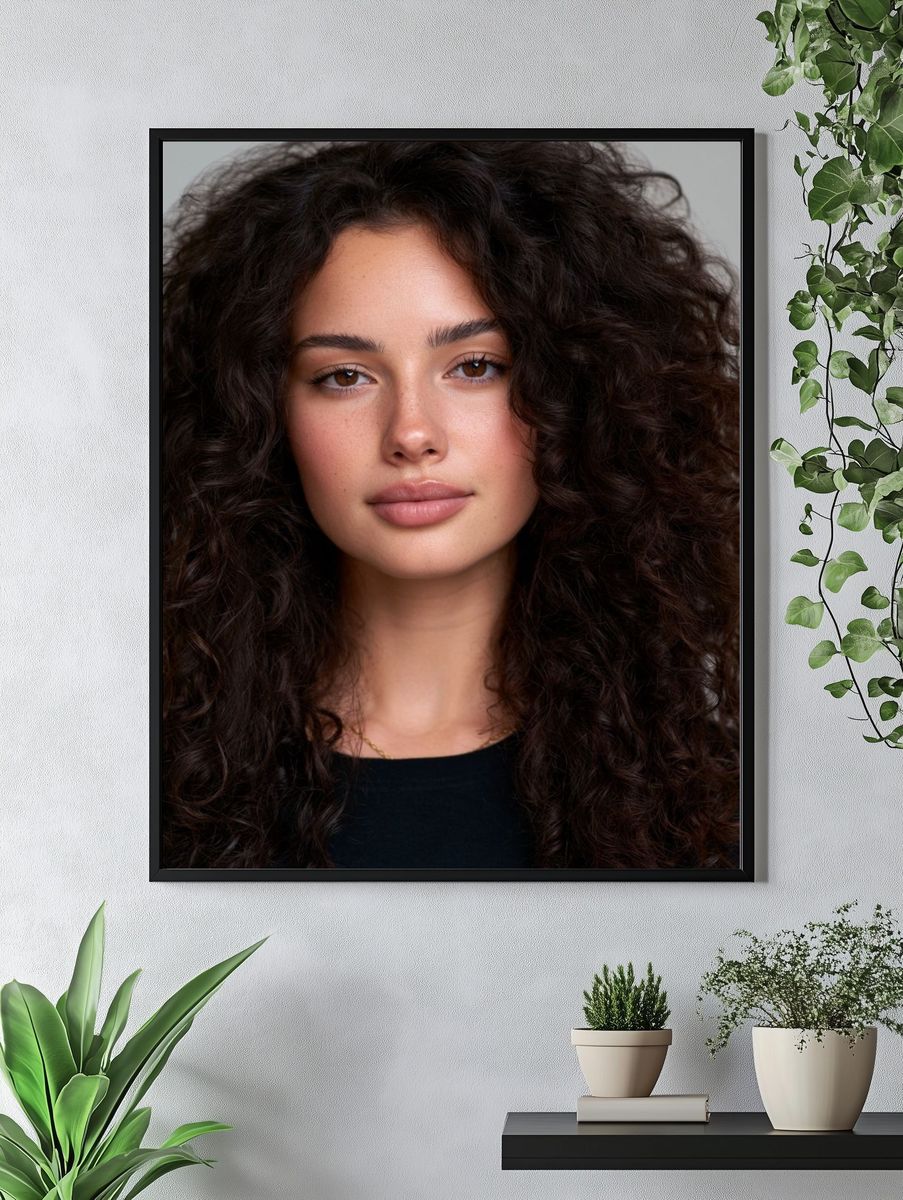 Curly Hair Portrait Photography Poster. — room view 4