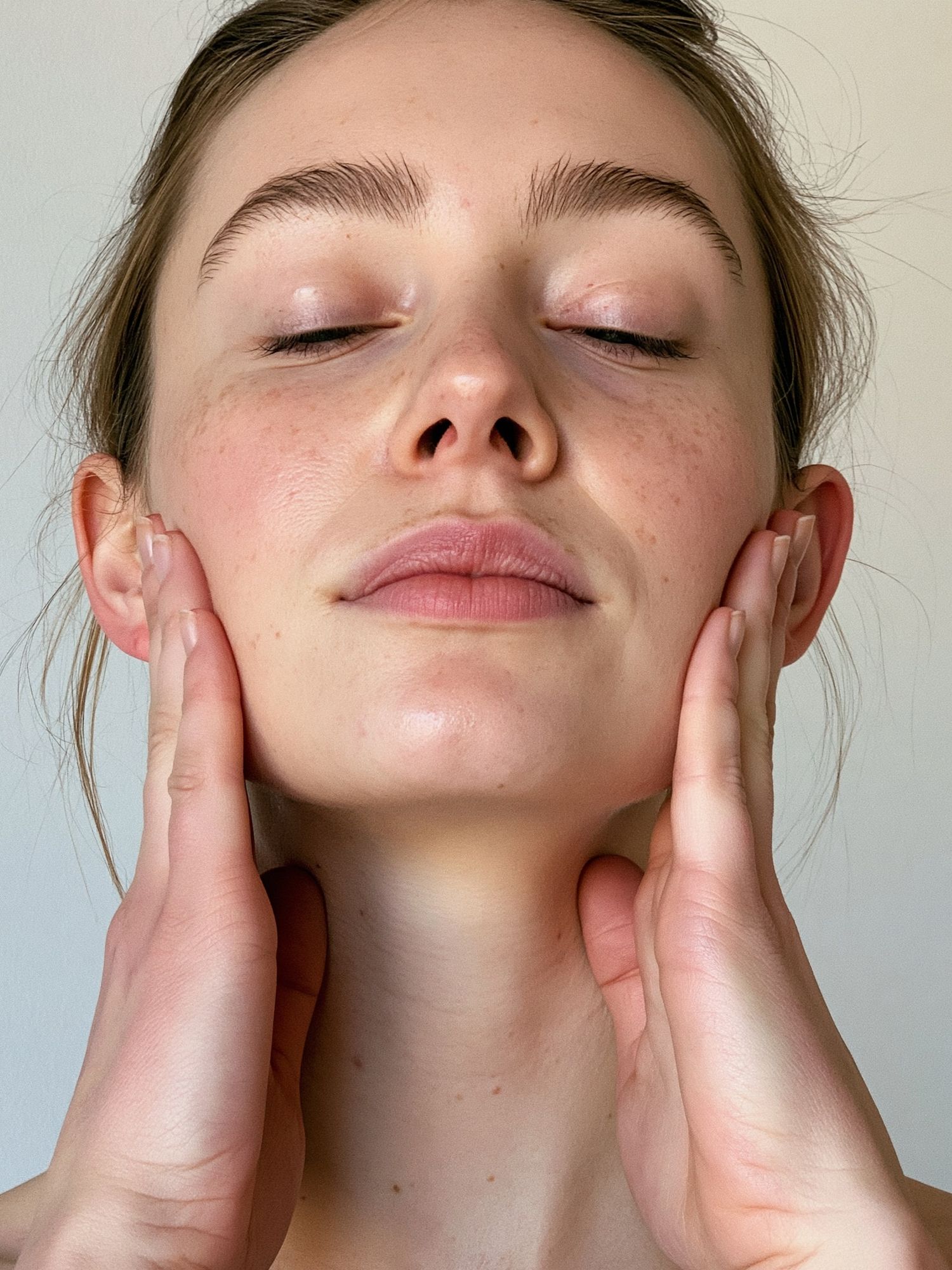 Serene Face Massage Photography Poster. poster detail
