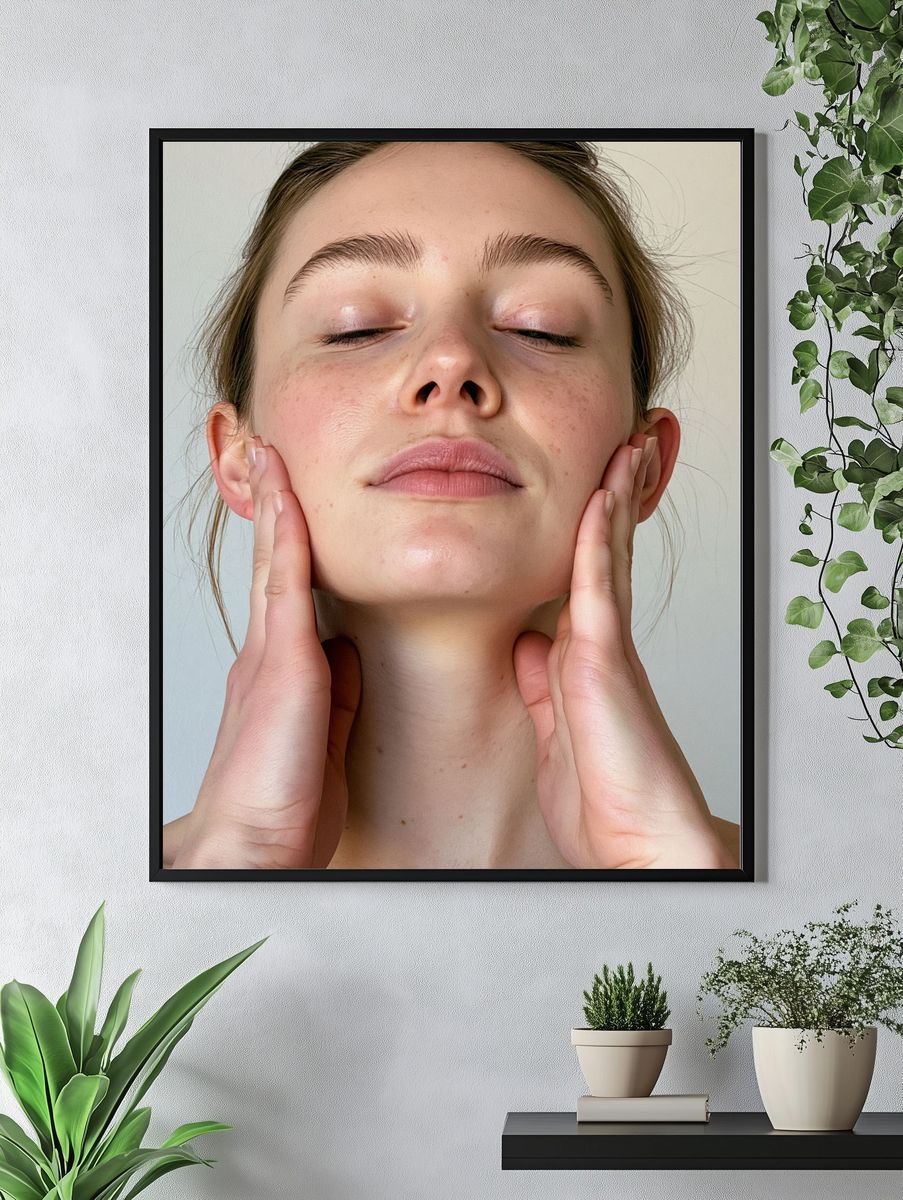 Serene Face Massage Photography Poster. — room view 4