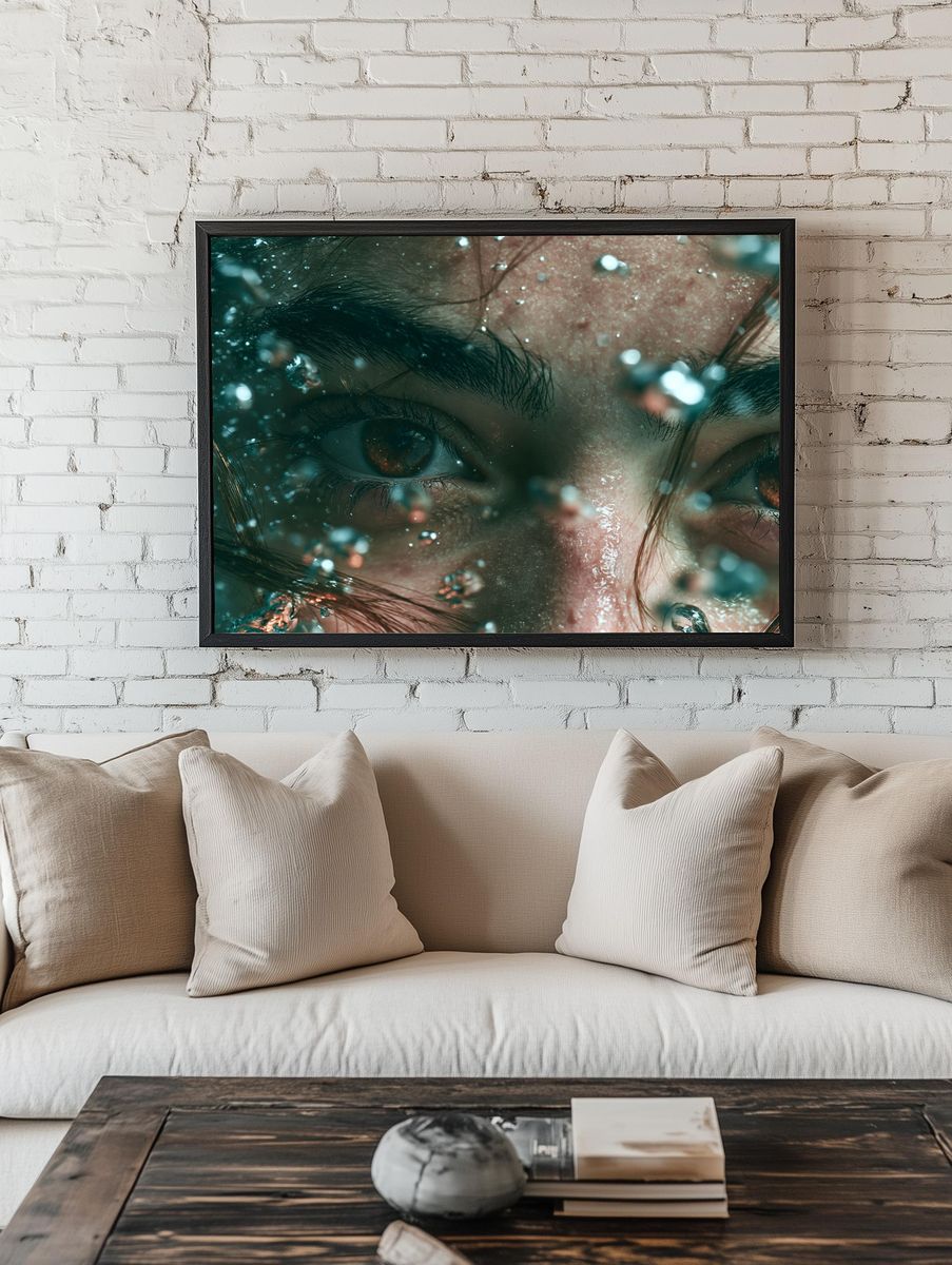 Submerged Eyes Photography Poster. room preview