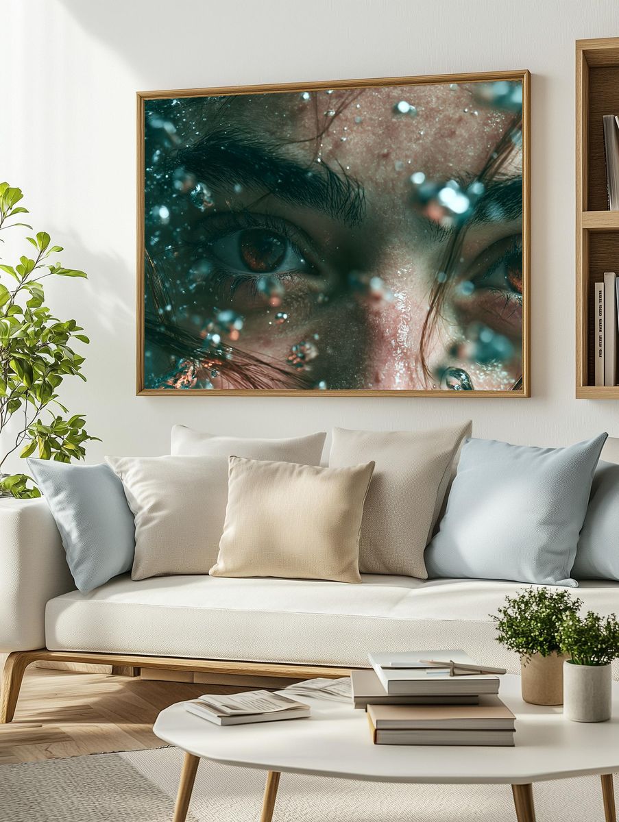 Submerged Eyes Photography Poster. — room view 2
