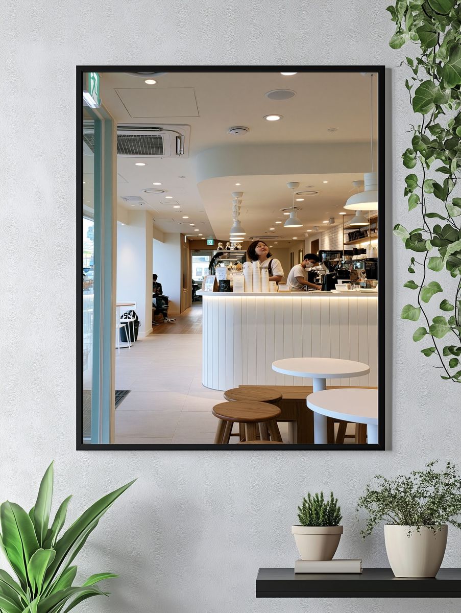 Minimalist Café Interior Photography Poster. — room view 4