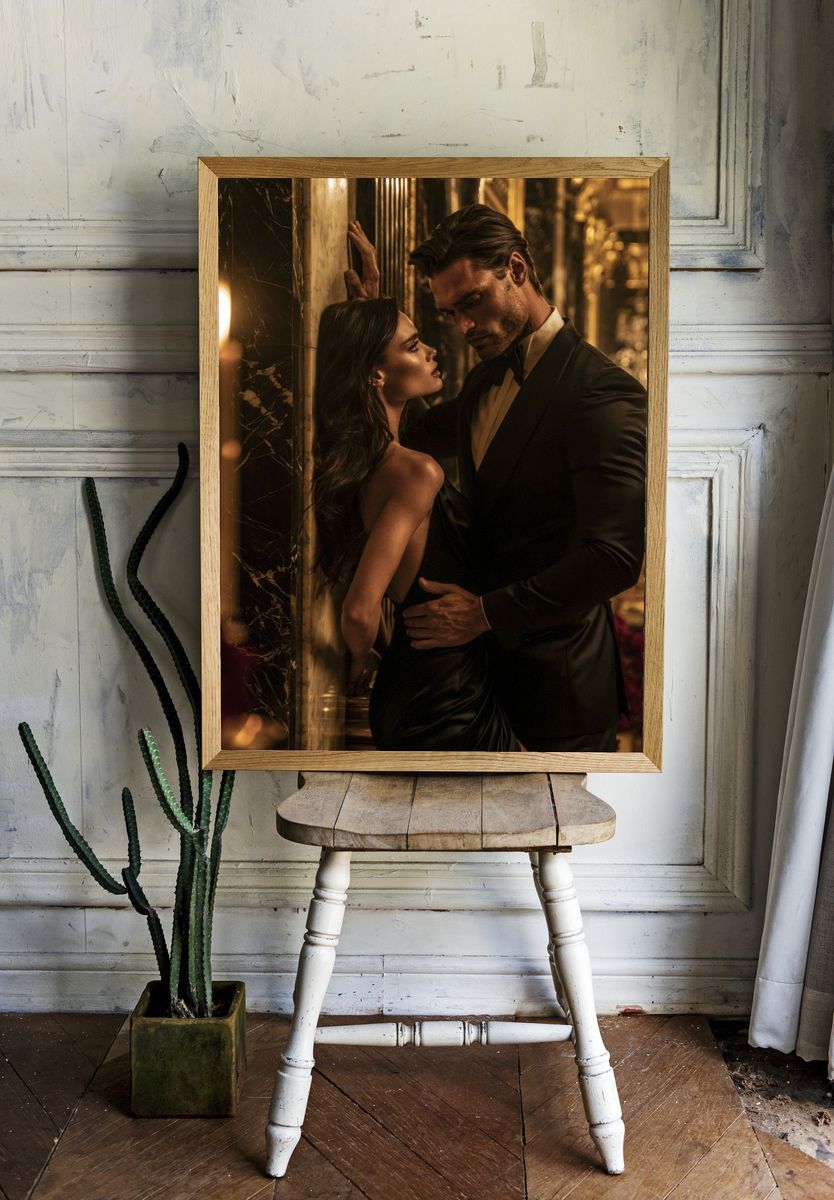Glamorous Couple Portrait Poster. room preview