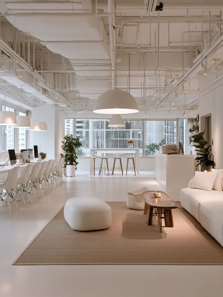 Minimalist White Office Interior Poster. poster detail
