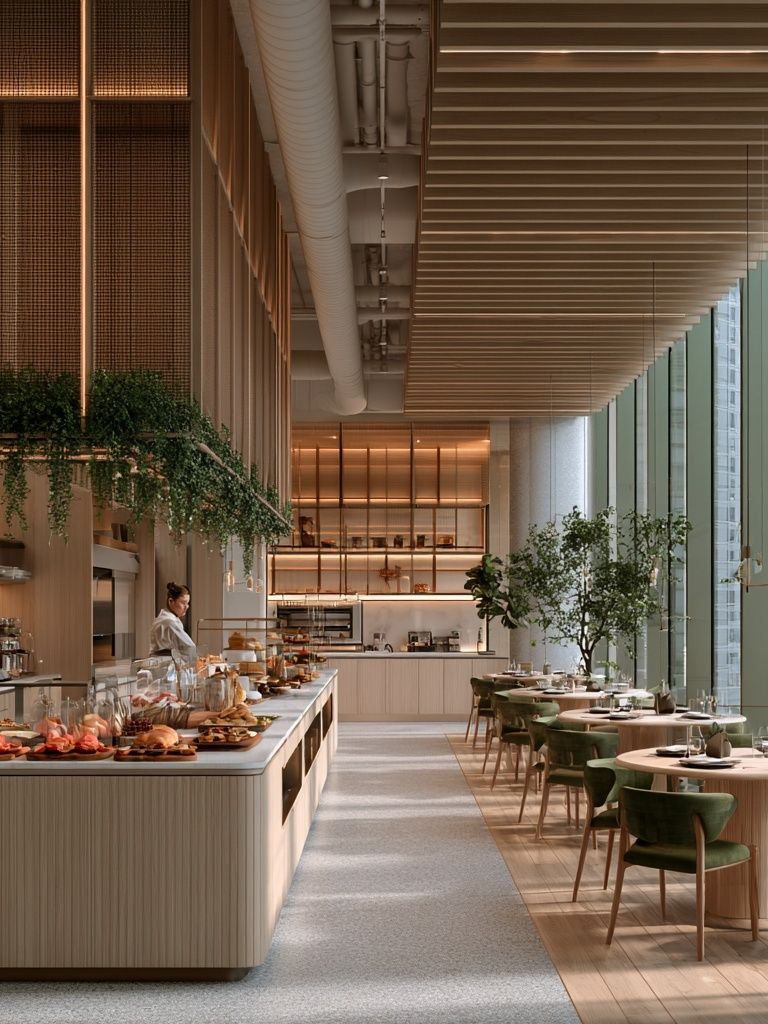 Modern Restaurant Interior Photography Poster. poster detail