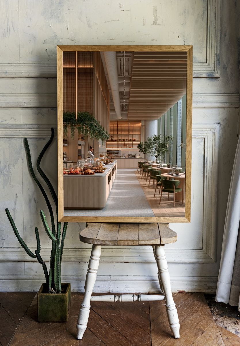 Modern Restaurant Interior Photography Poster. — room view 1