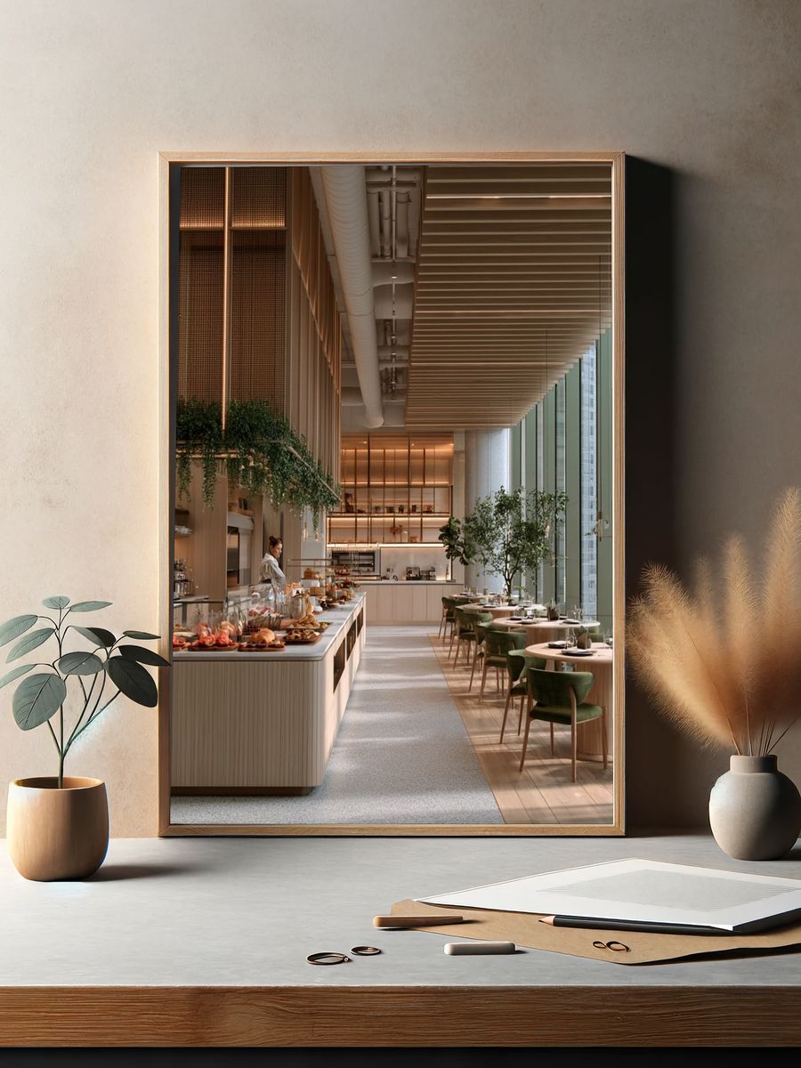 Modern Restaurant Interior Photography Poster. — room view 2