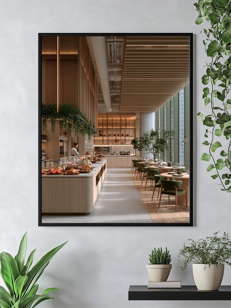 Modern Restaurant Interior Photography Poster. — room view 4