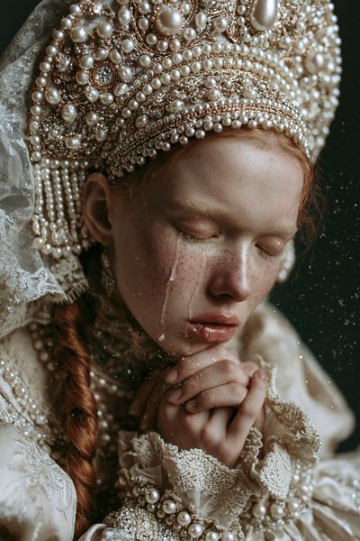 Pearl Crown Portrait Print.