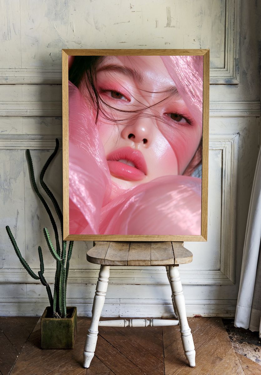 Pink Portrait Photography Poster. — room view 1