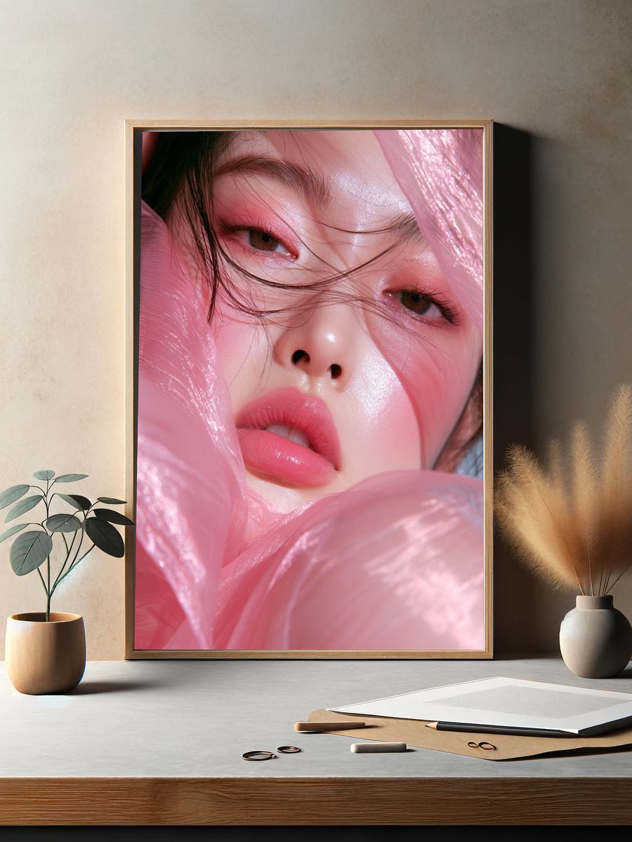 Pink Portrait Photography Poster. — room view 2