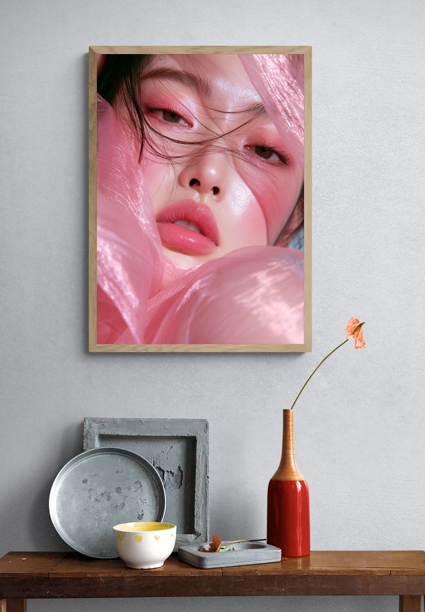 Pink Portrait Photography Poster. — room view 3