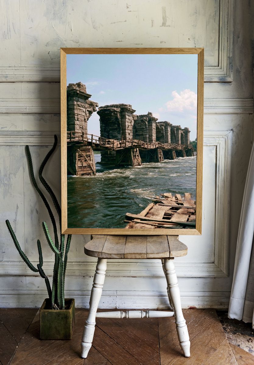 Stone Bridge Ruins Photography Poster. room preview