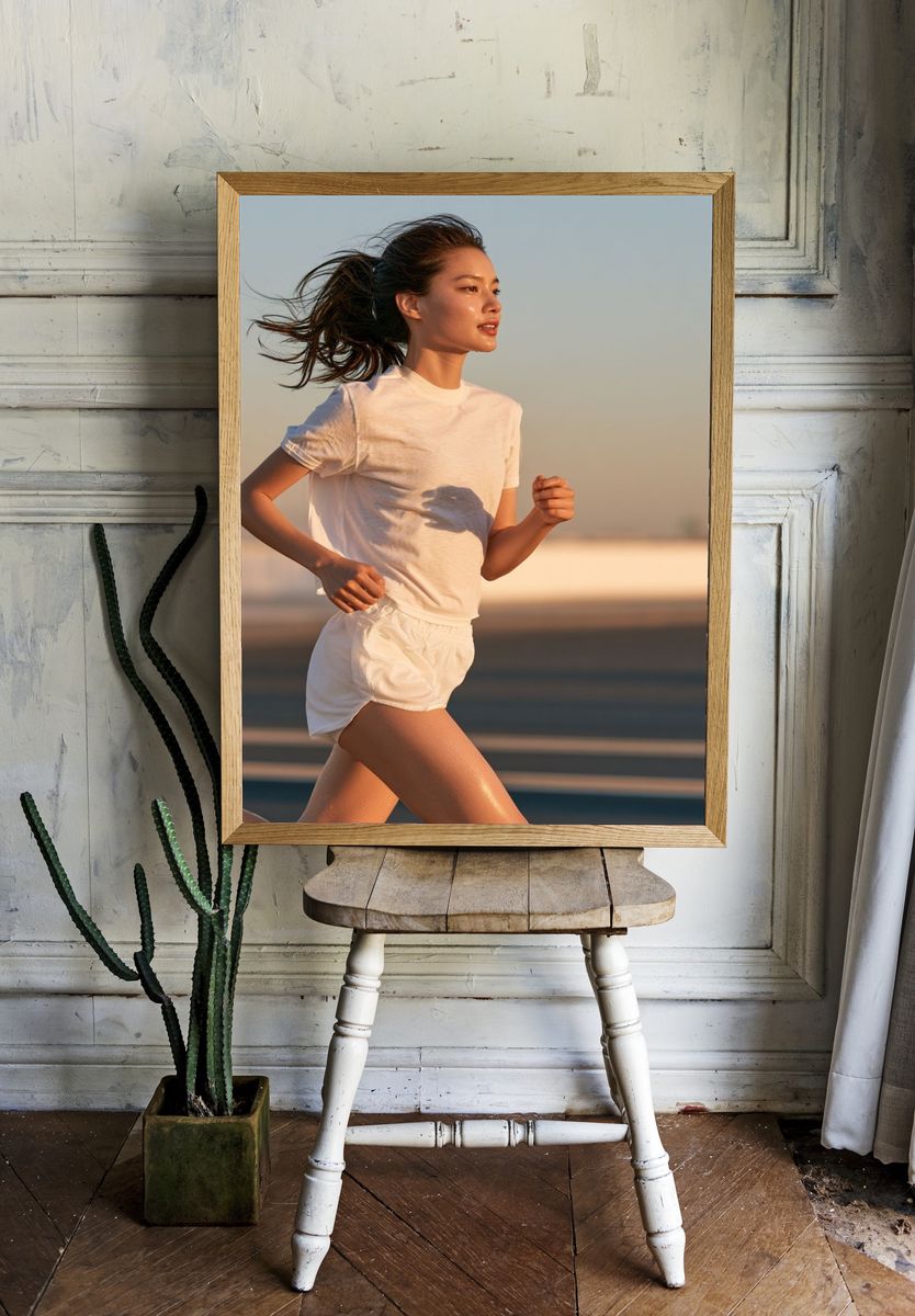 Sunlit Runner Portrait Print. room preview