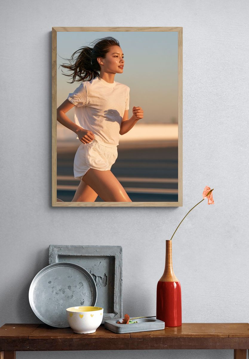 Sunlit Runner Portrait Print. — room view 3