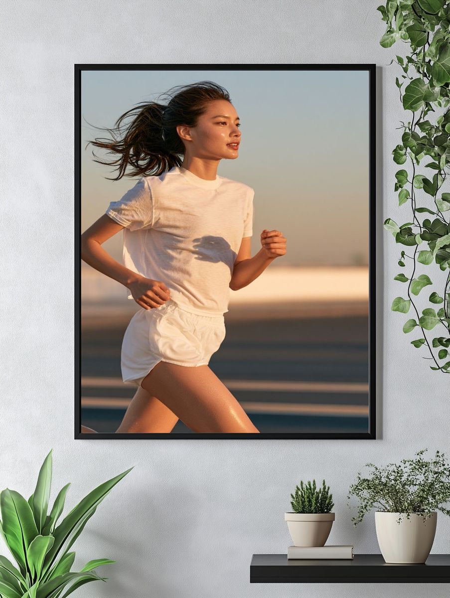 Sunlit Runner Portrait Print. — room view 4