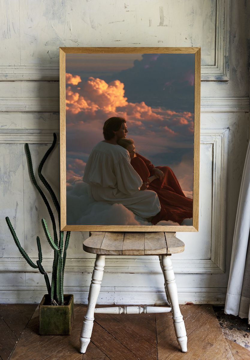 Cloud Kissed Lovers Photography Poster. room preview