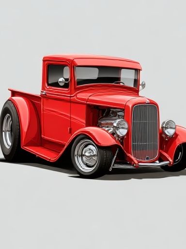 Red Hot Rod Car Photography Poster. poster — photography art