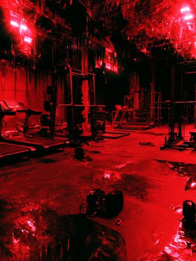 Neon Red Gym Interior Poster. poster