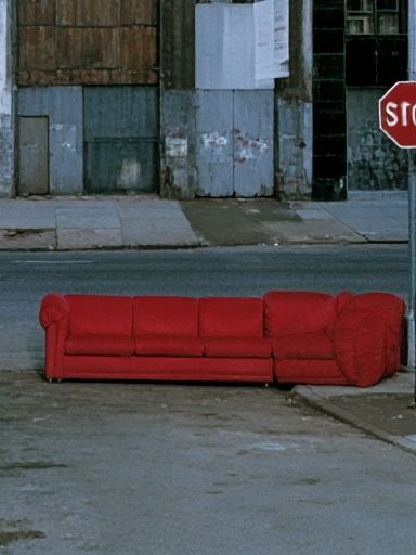 Red Sofa Street Scene Poster. poster detail