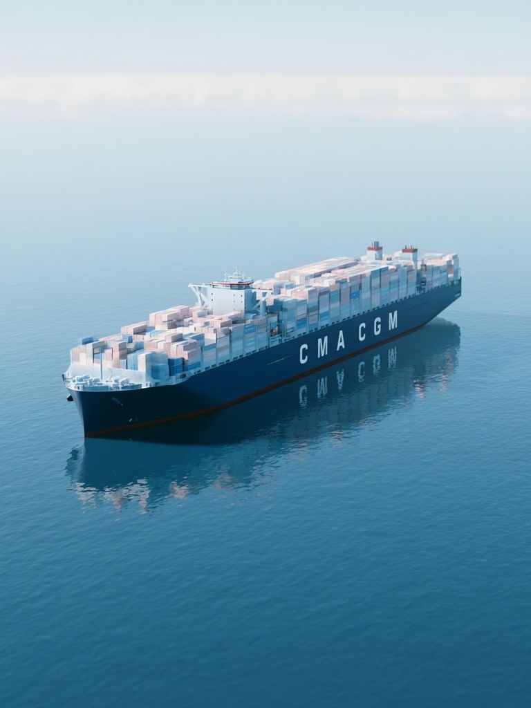 Container Ship at Sea Photography Poster. poster — photography art