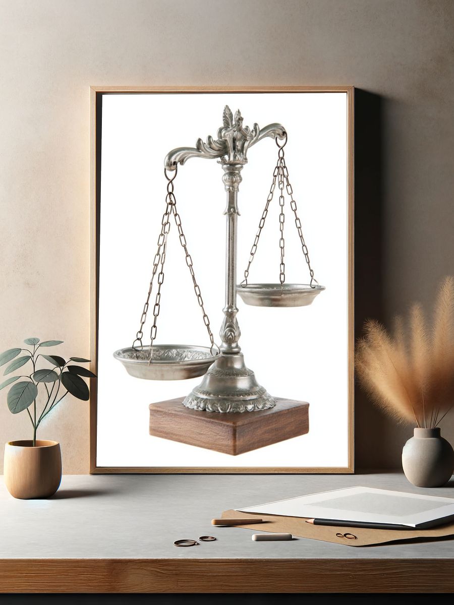 Antique Balance Scale Photography Poster. — room view 2