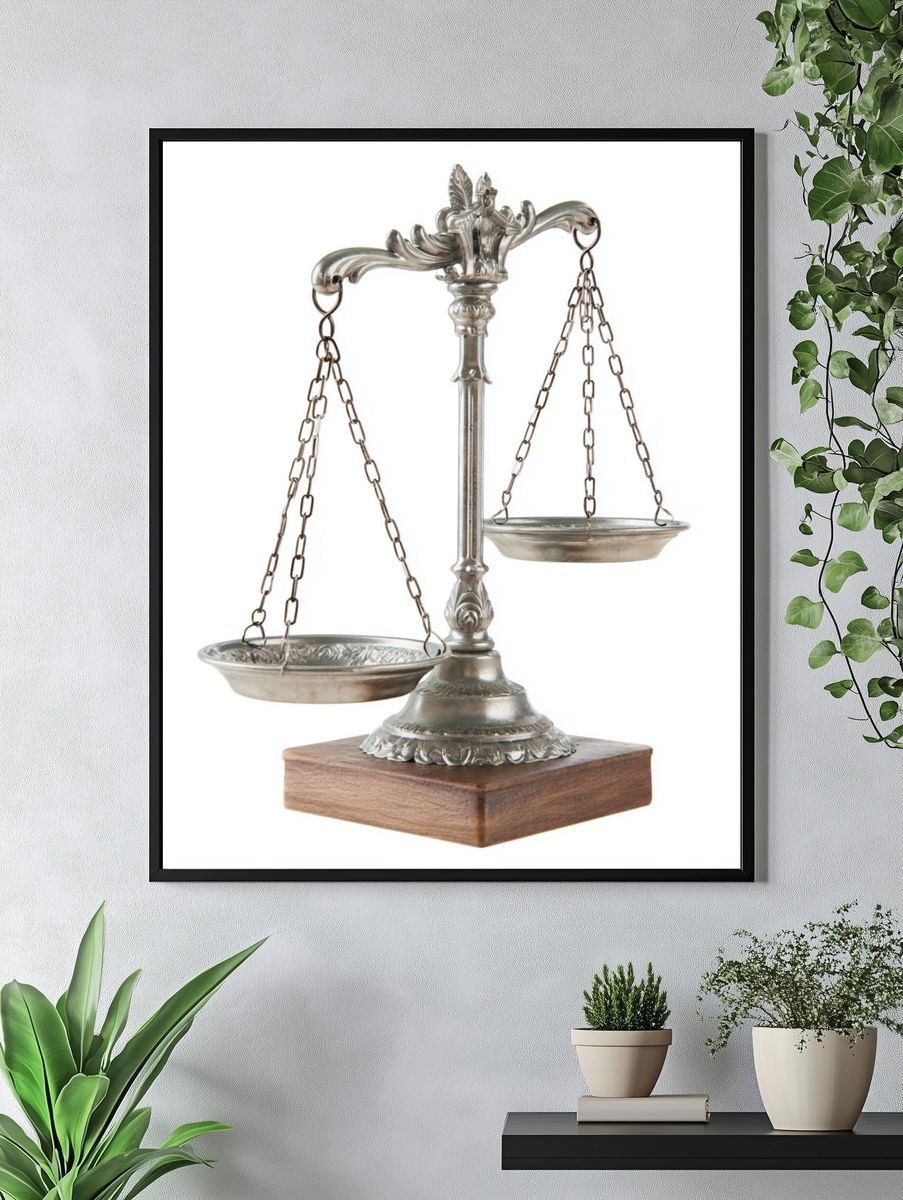Antique Balance Scale Photography Poster. — room view 4