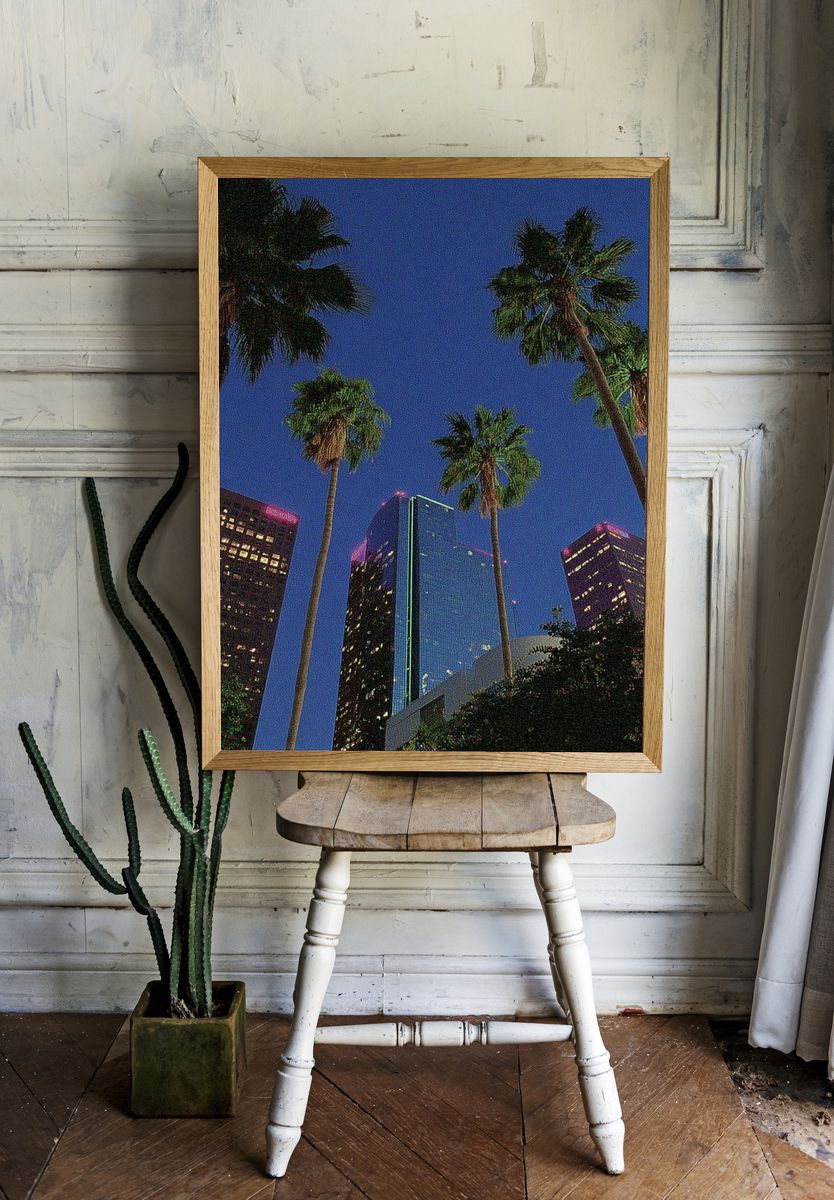 Palm Tree Skyline Photography Poster. — room view 1