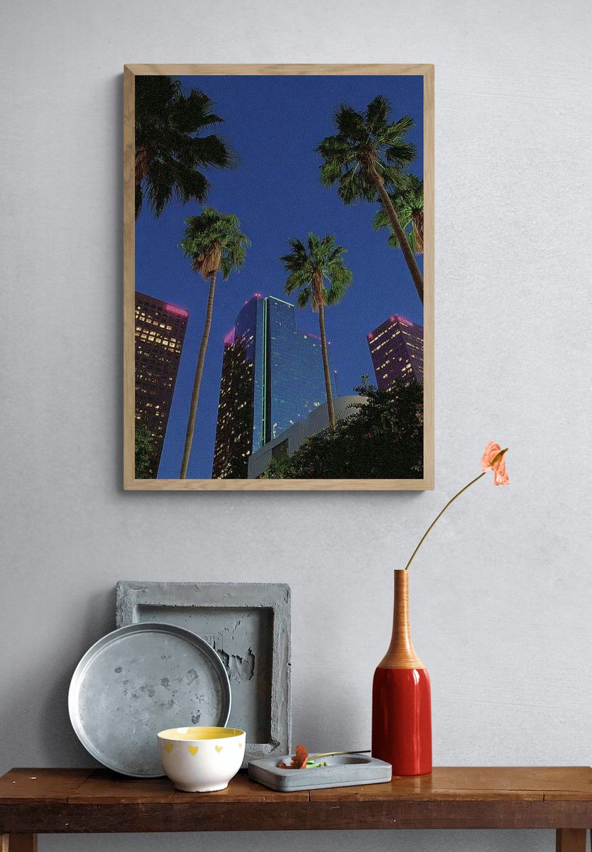Palm Tree Skyline Photography Poster. — room view 3
