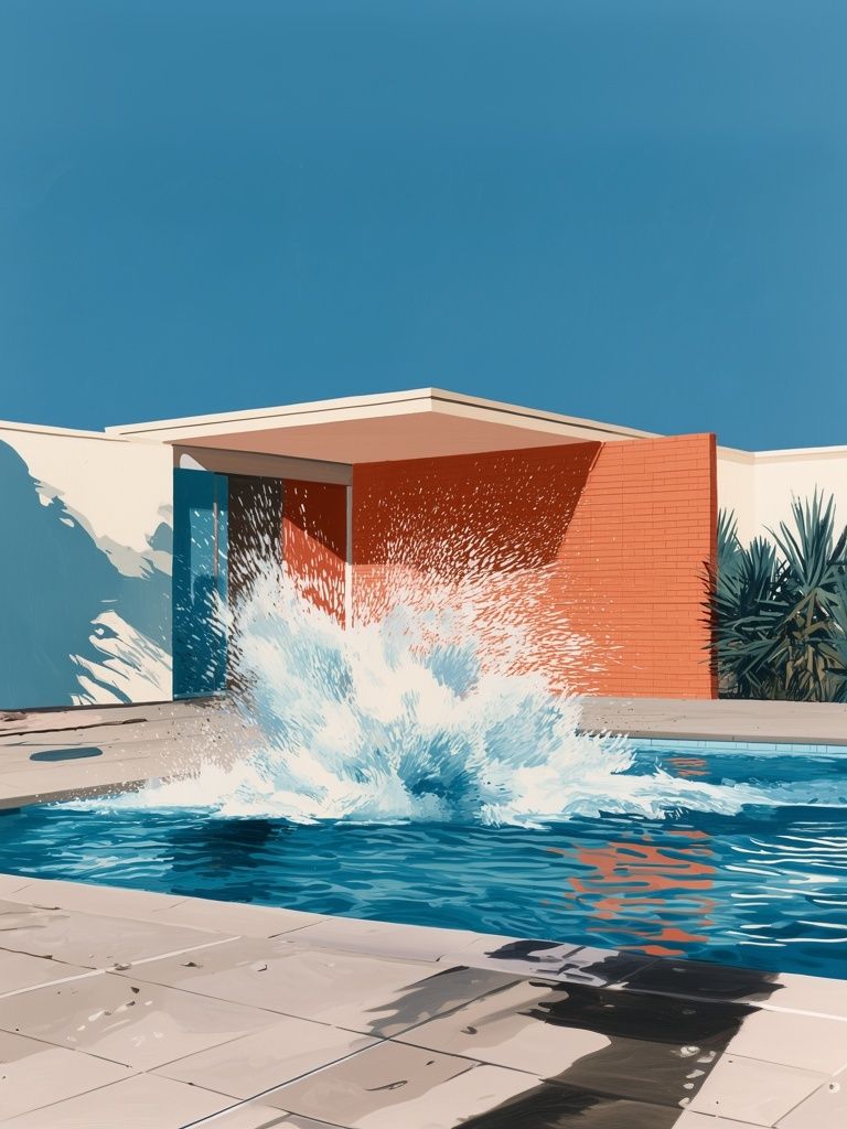 Poolside Splash Photography Poster. poster detail
