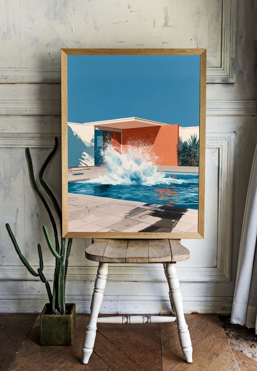 Poolside Splash Photography Poster. — room view 1