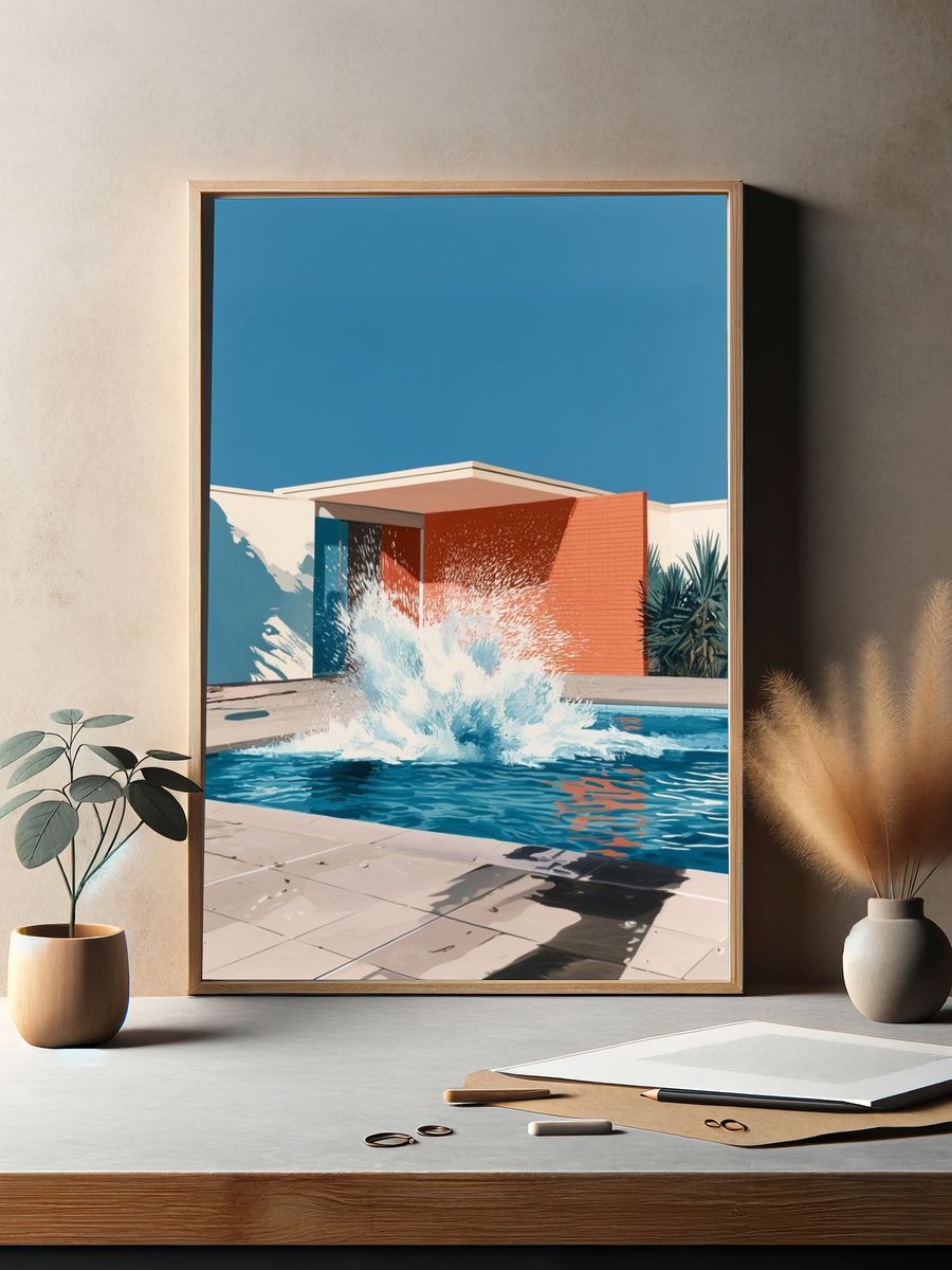 Poolside Splash Photography Poster. — room view 2