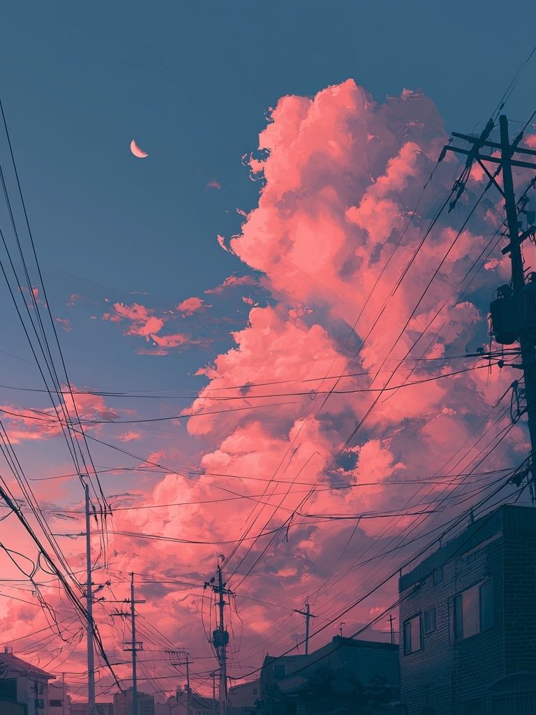 Pink Cloud Street Photography Poster. poster detail