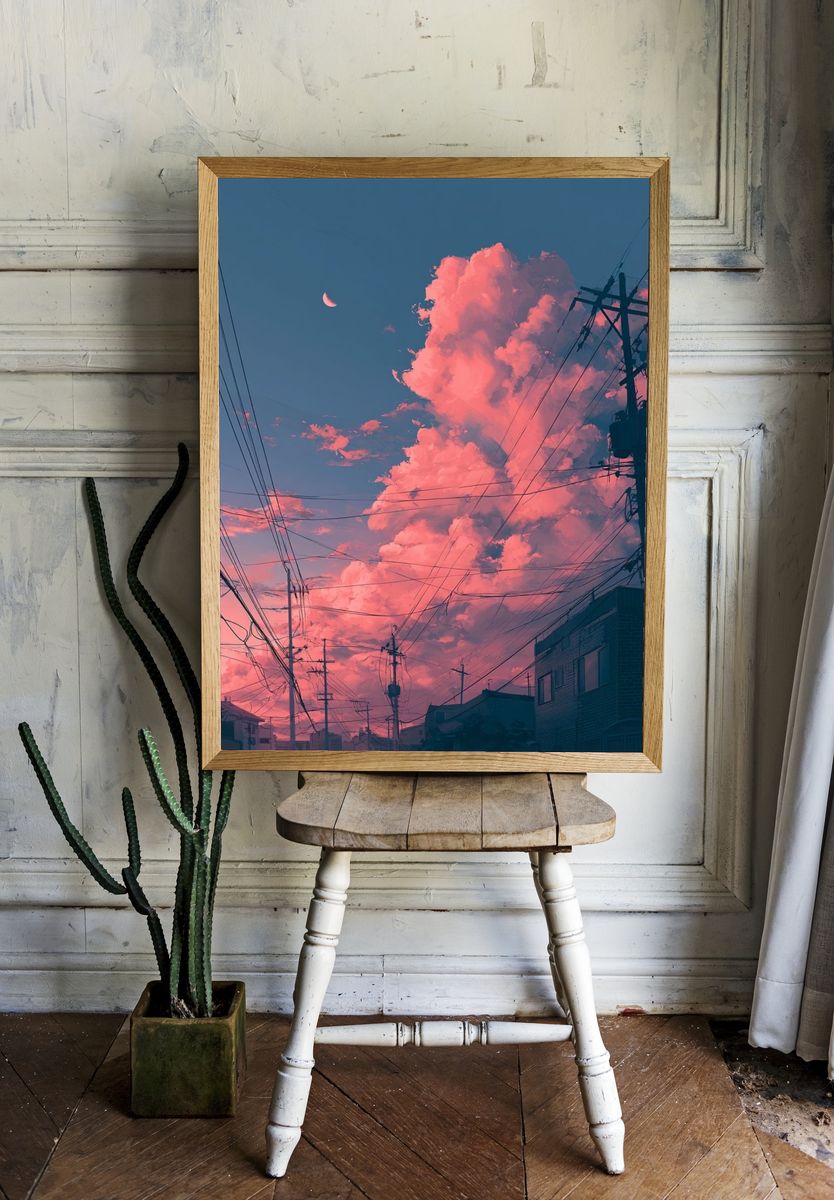 Pink Cloud Street Photography Poster. — room view 1