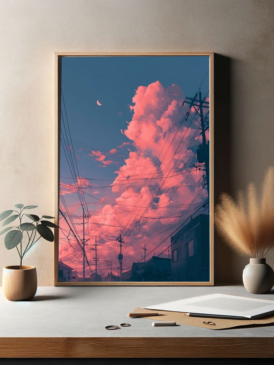 Pink Cloud Street Photography Poster. — room view 2