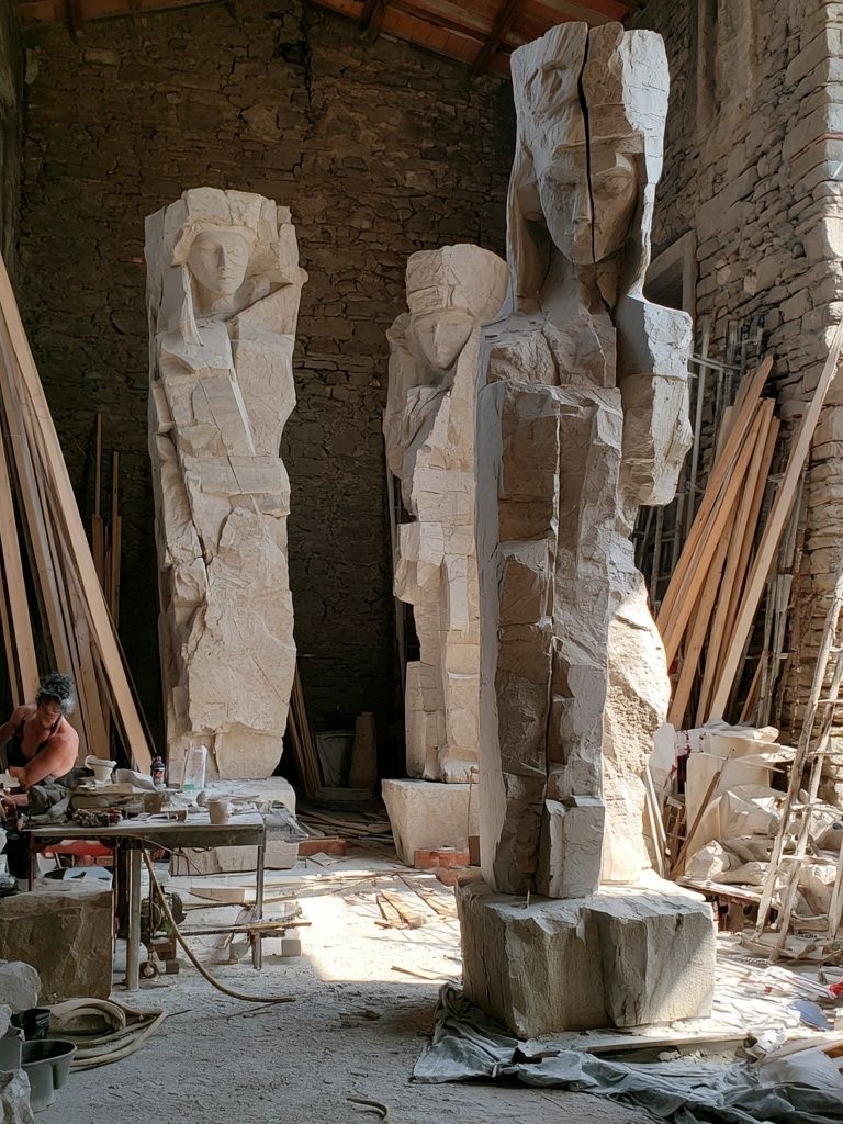 Stone Sculptor Workshop Photography Poster. poster — photography art