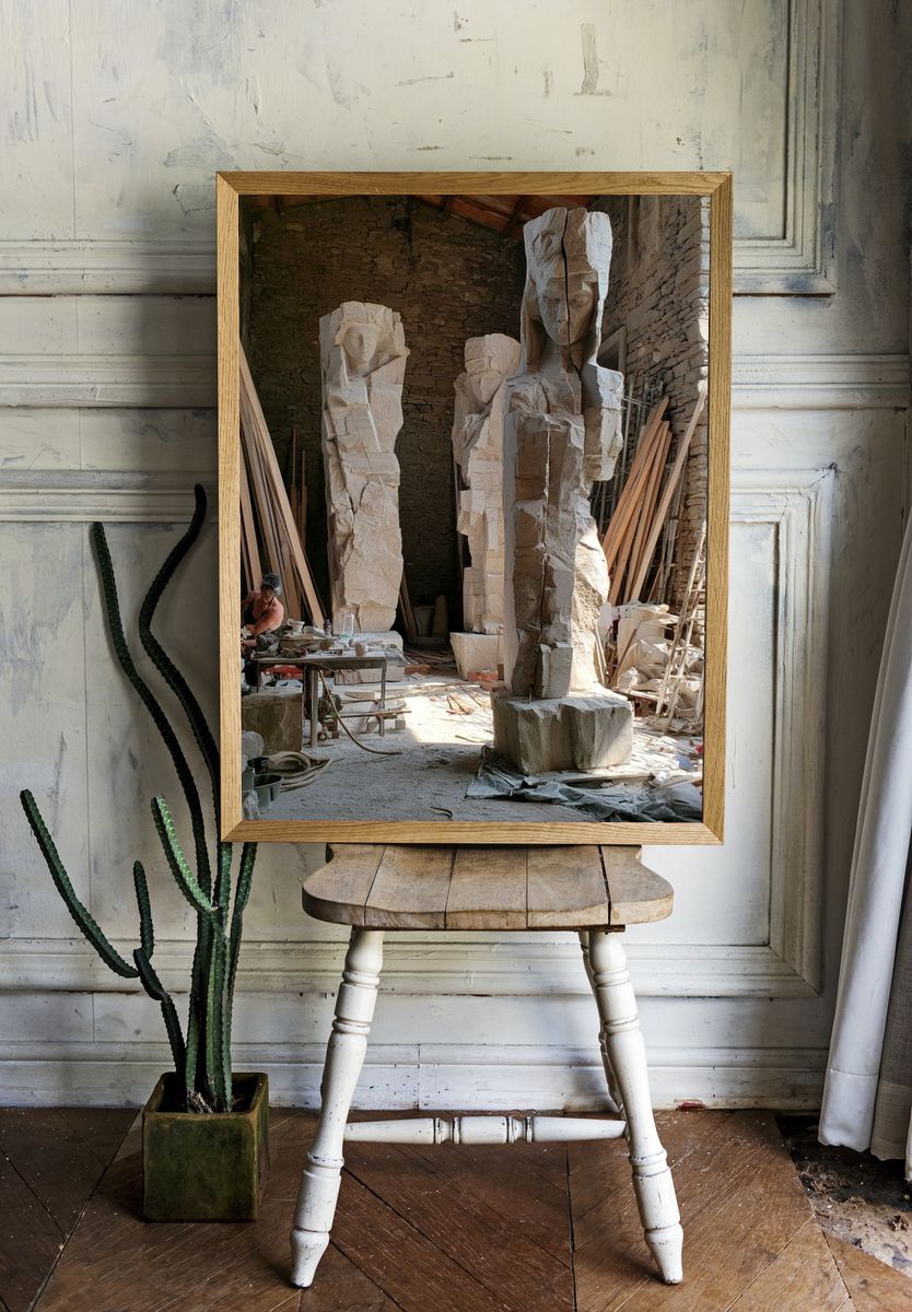 Stone Sculptor Workshop Photography Poster. — room view 1