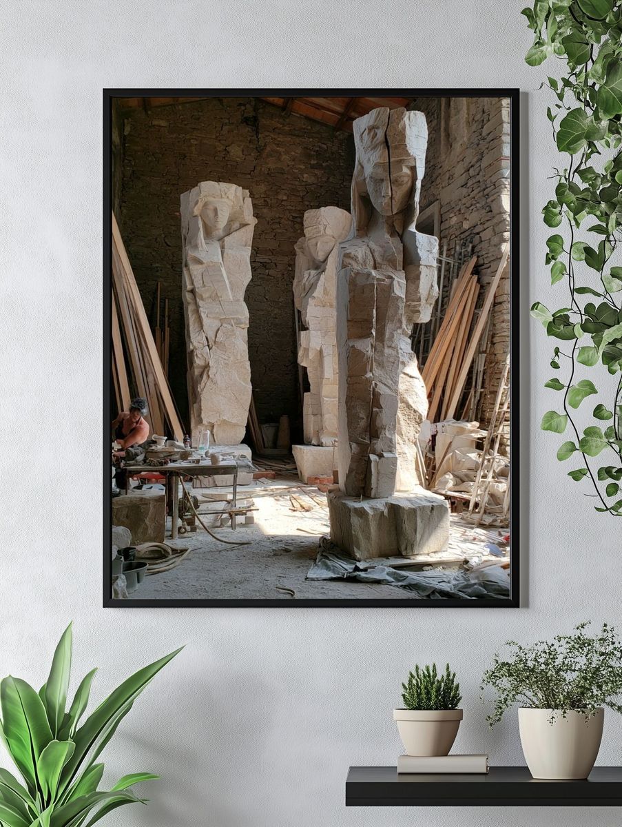 Stone Sculptor Workshop Photography Poster. — room view 4