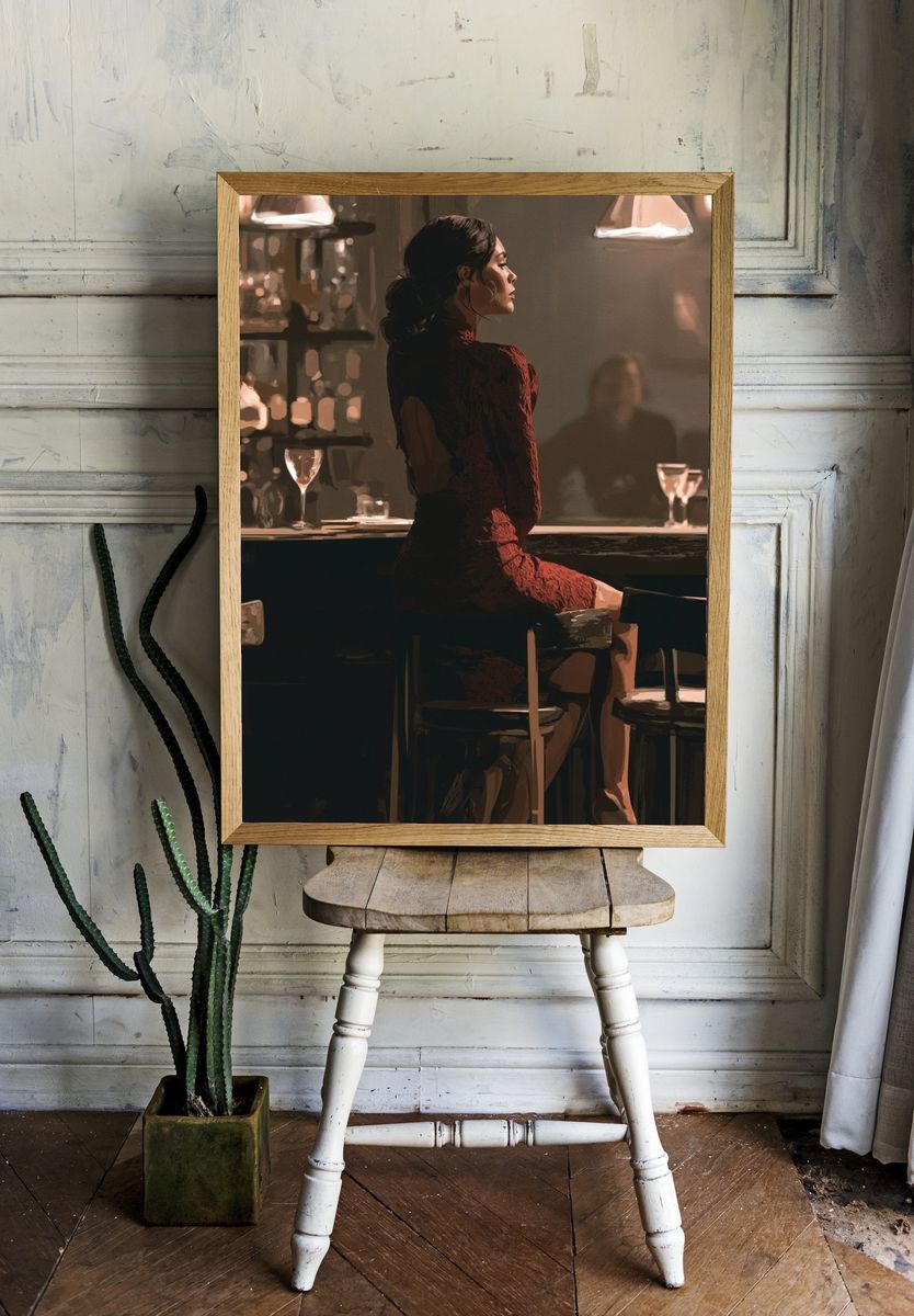 Elegant Bar Portrait Print. — room view 1