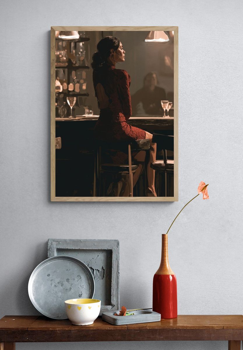 Elegant Bar Portrait Print. — room view 3