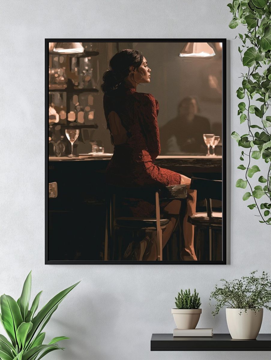 Elegant Bar Portrait Print. — room view 4