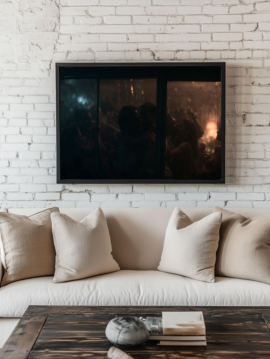 Rainy Window Couple Photography Poster. — room view 1