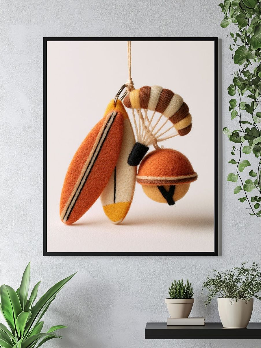Felt Surfboard Ornament Photography Poster. — room view 4