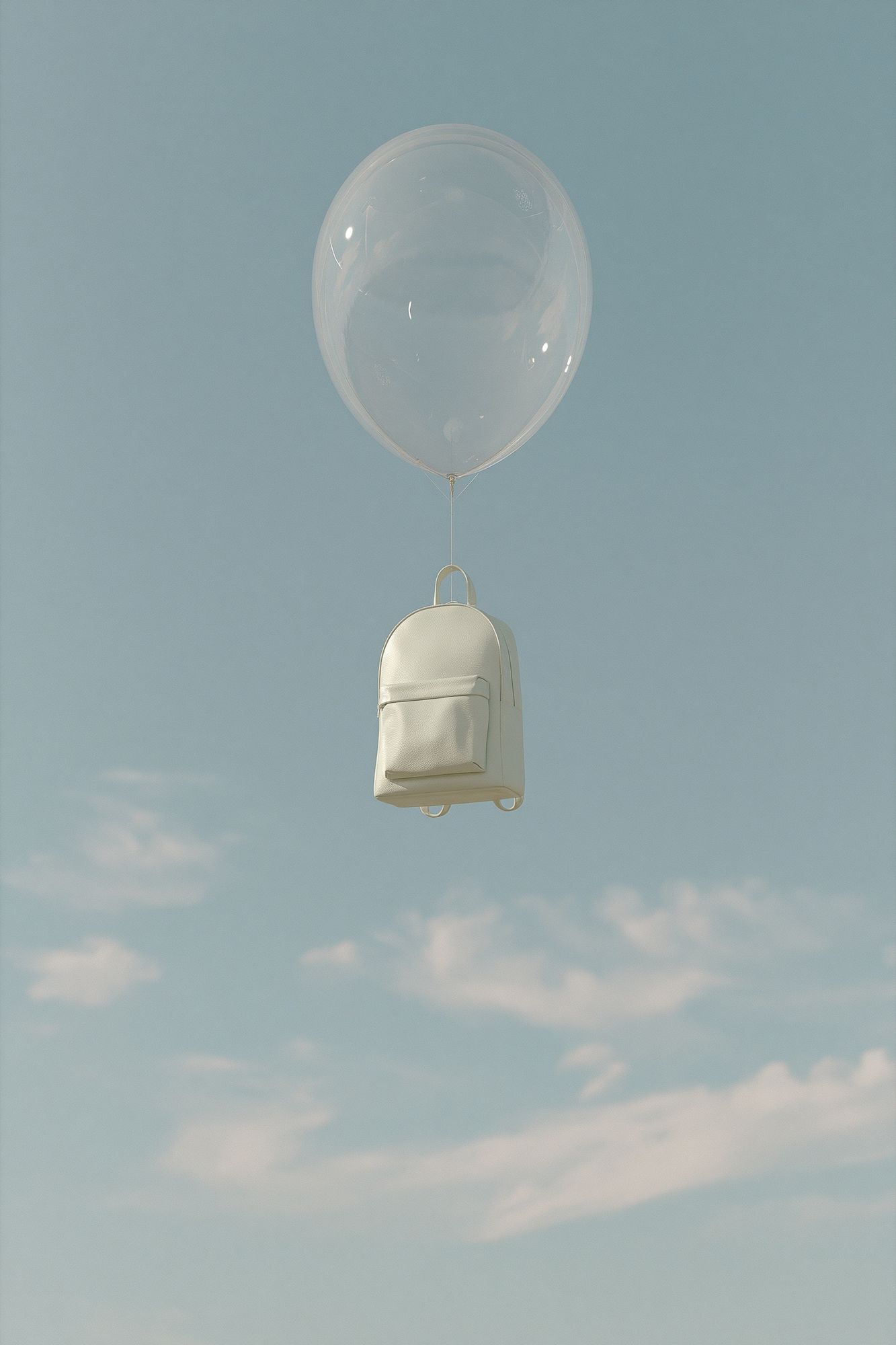 Floating Backpack Sky Photography Poster. poster — photography art